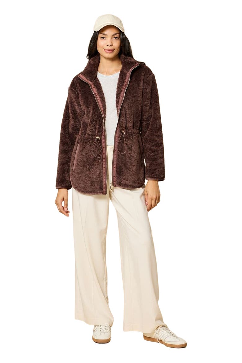 DreamPlush Two Way Zip Jacket, Main, color, Espresso