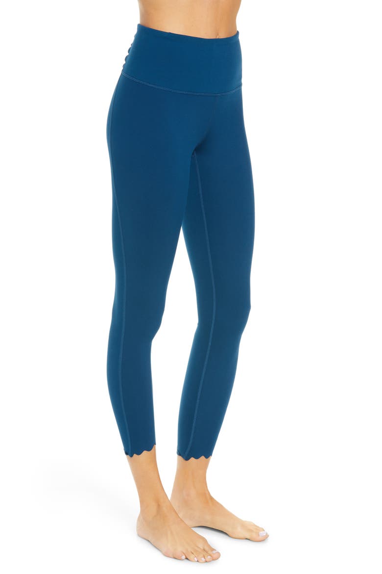 Scalloped Studio Lite 7/8 Leggings, Alternate, color, BLUE AURORA