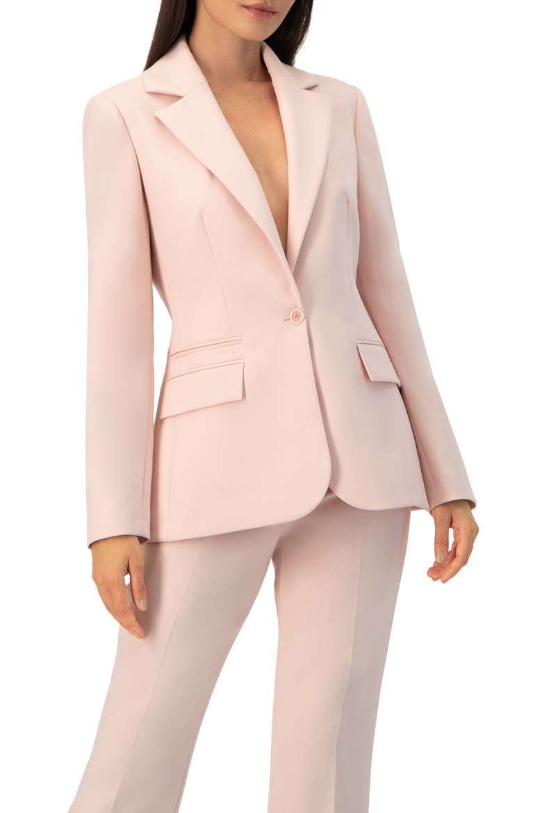 Single-Button Classic Blazer, Main, color, Dusty Pink