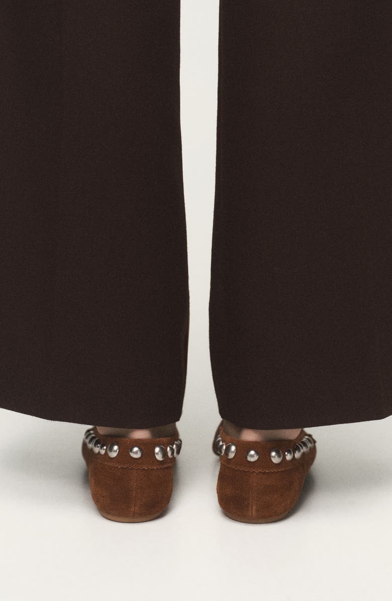MANGO Studded Loafer, Alternate, color, Medium Brown