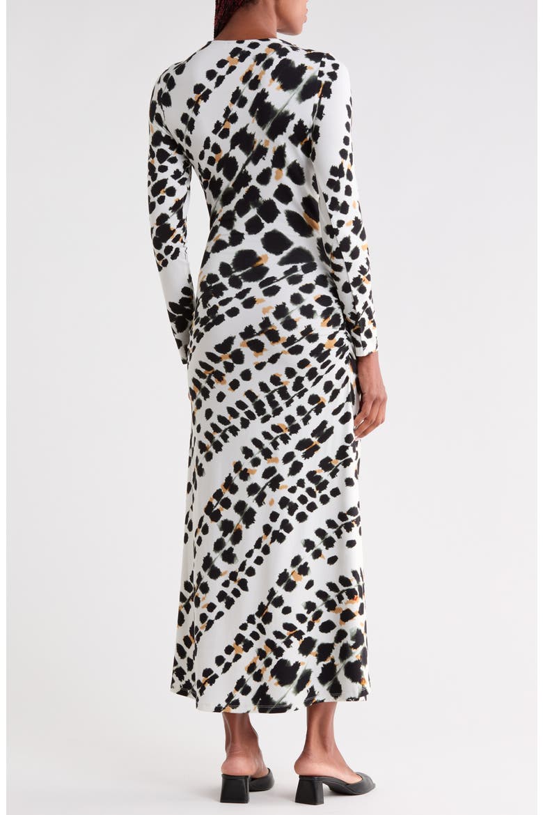 Vanita Printed Midi Dress, Alternate, color, BLACK/ WHITE