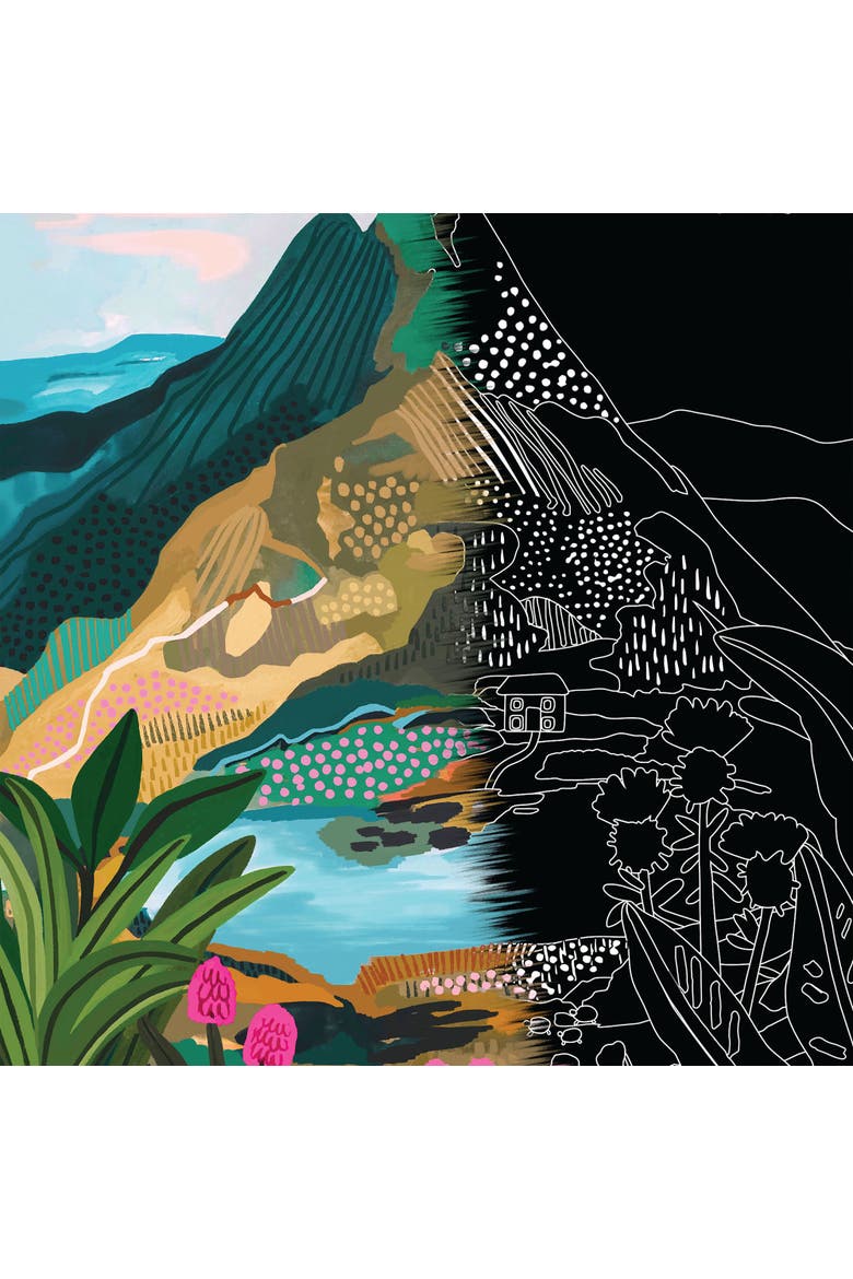 Scratch Art Paper Pad, Joyful Landscapes, Alternate, color, Multicolored