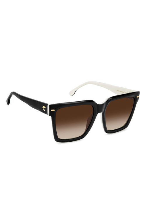 Carrera Eyewear 56mm Gradient Square Sunglasses In Black White/brown Sf