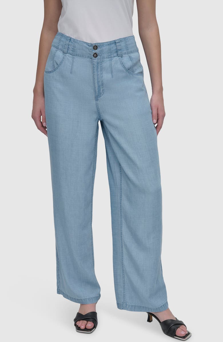 DKNY 5-Pocket Wide Leg Pants, Main, color, 