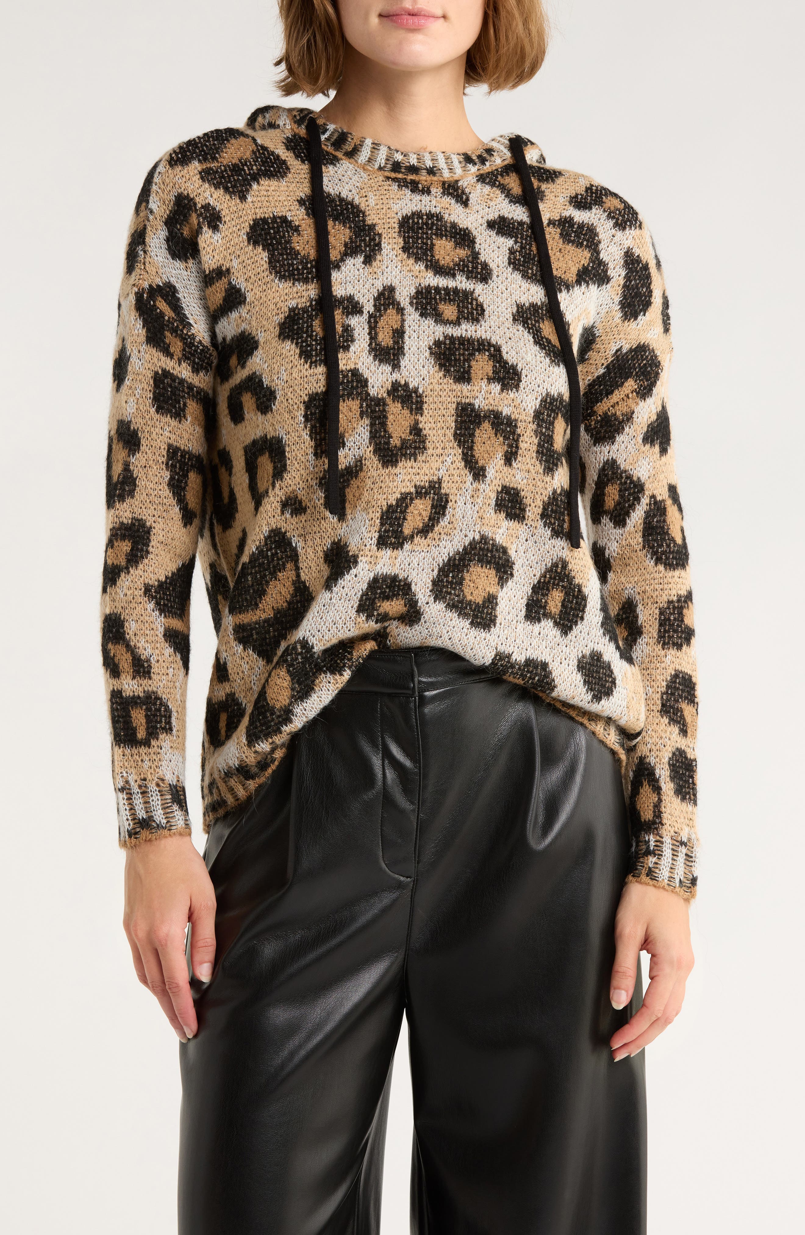 INDUSTRY REPUBLIC CLOTHING Leopard Jacquard Hoodie