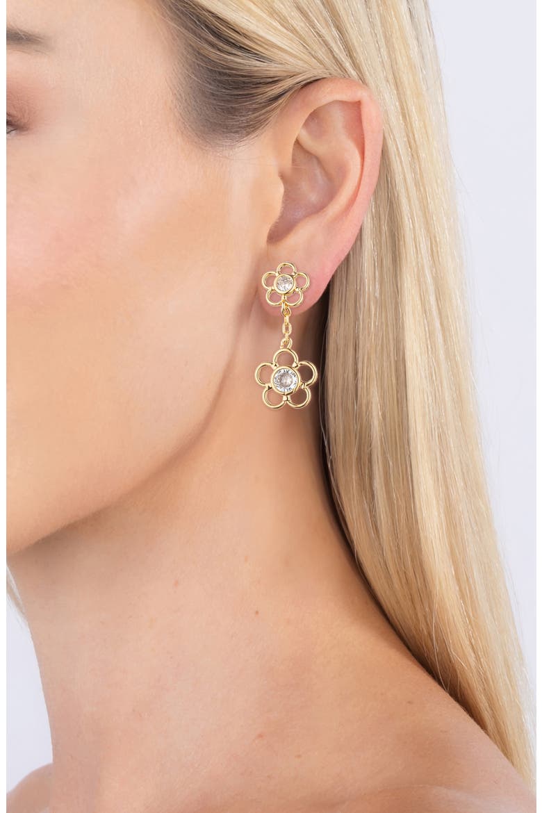 Daisy Drop Earrings, Alternate, color, GOLD