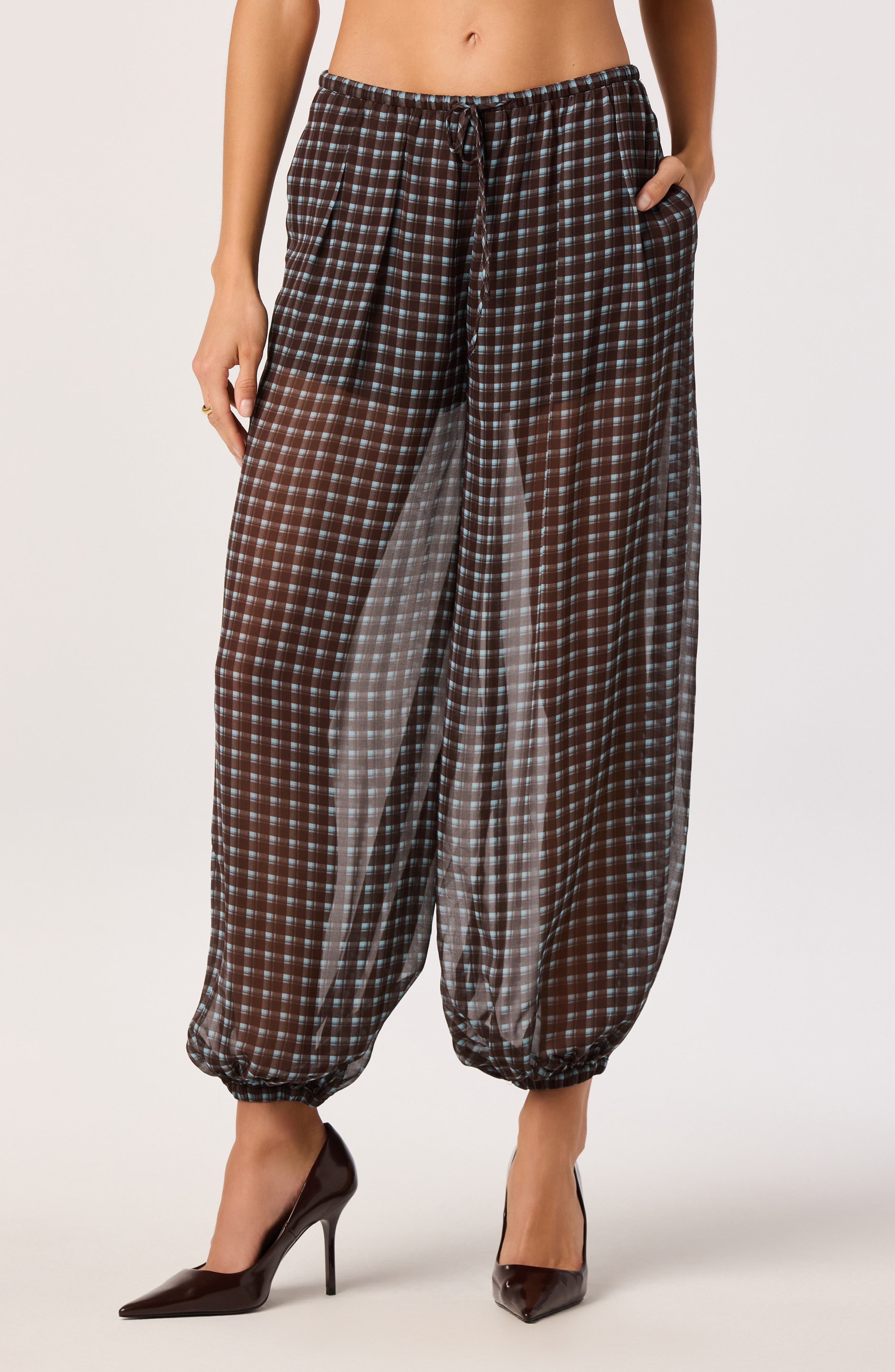 selected BROWN BLUE PLAID