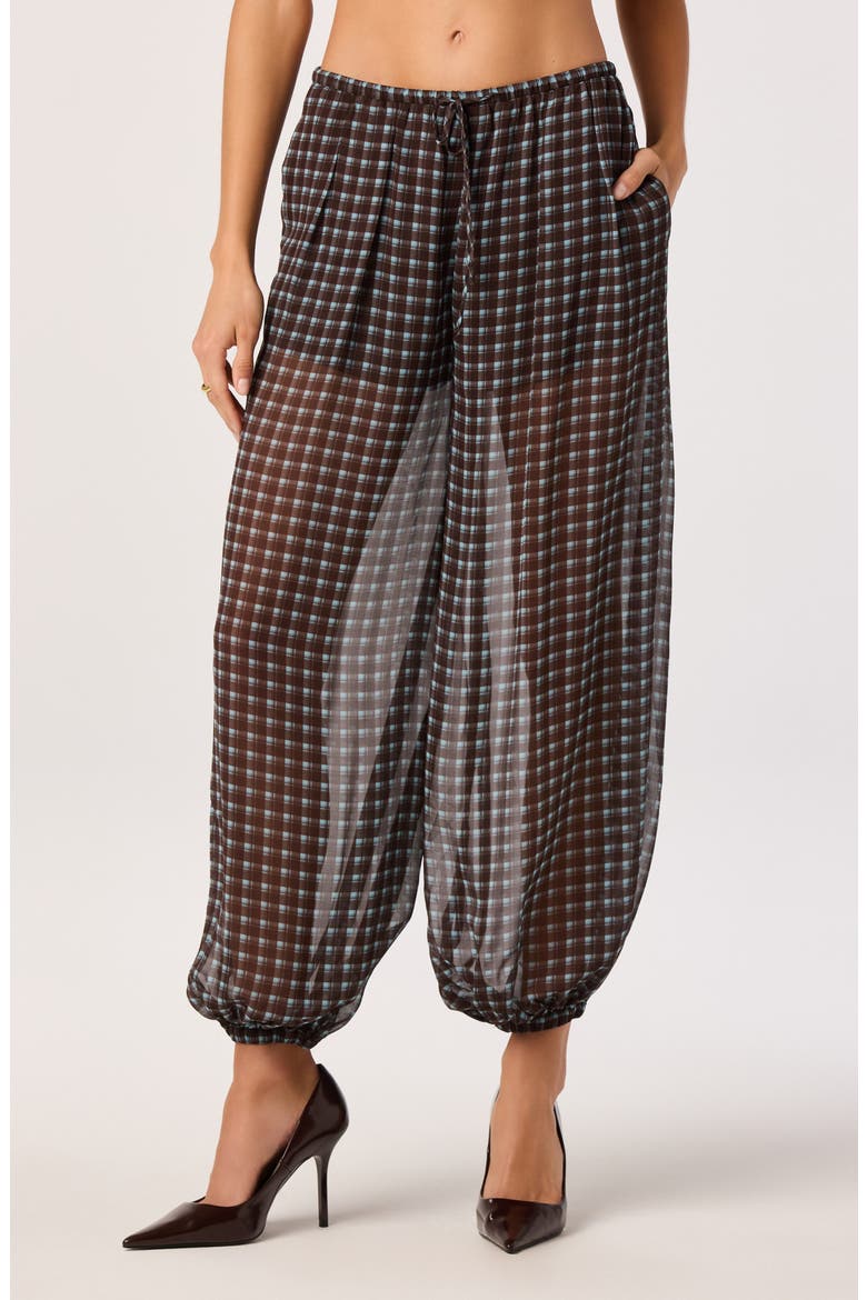 Airen Plaid Ankle Pants, Main, color, BROWN BLUE PLAID
