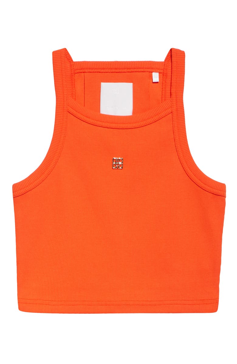 Givenchy 4G Crop Stretch Cotton Rib Tank, Alternate, color, 