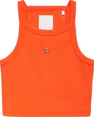 Givenchy 4G Crop Stretch Cotton Rib Tank