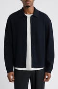 Open Edit Textured Button-Up Sweater
