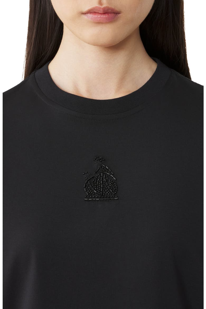 Mother And Daughter Embroidered Jersey T-Shirt, Alternate, color, Black