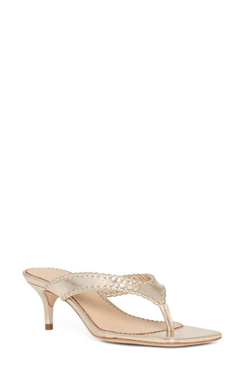 Frankie Metallic Kitten Heel Sandal