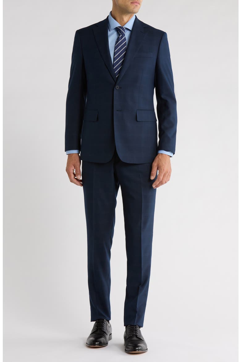 Trim Fit Solid Two-Piece Suit, Main, color, NAVY