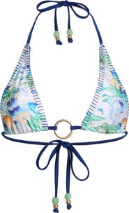 Kulani Kinis Ring Lace Stitch Halter Bikini Top