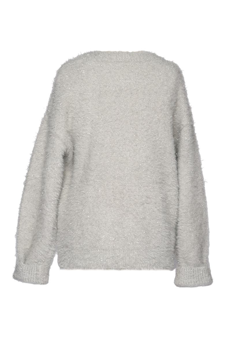 Kids' Fuzzy Metallic Sweater, Alternate, color, GREY