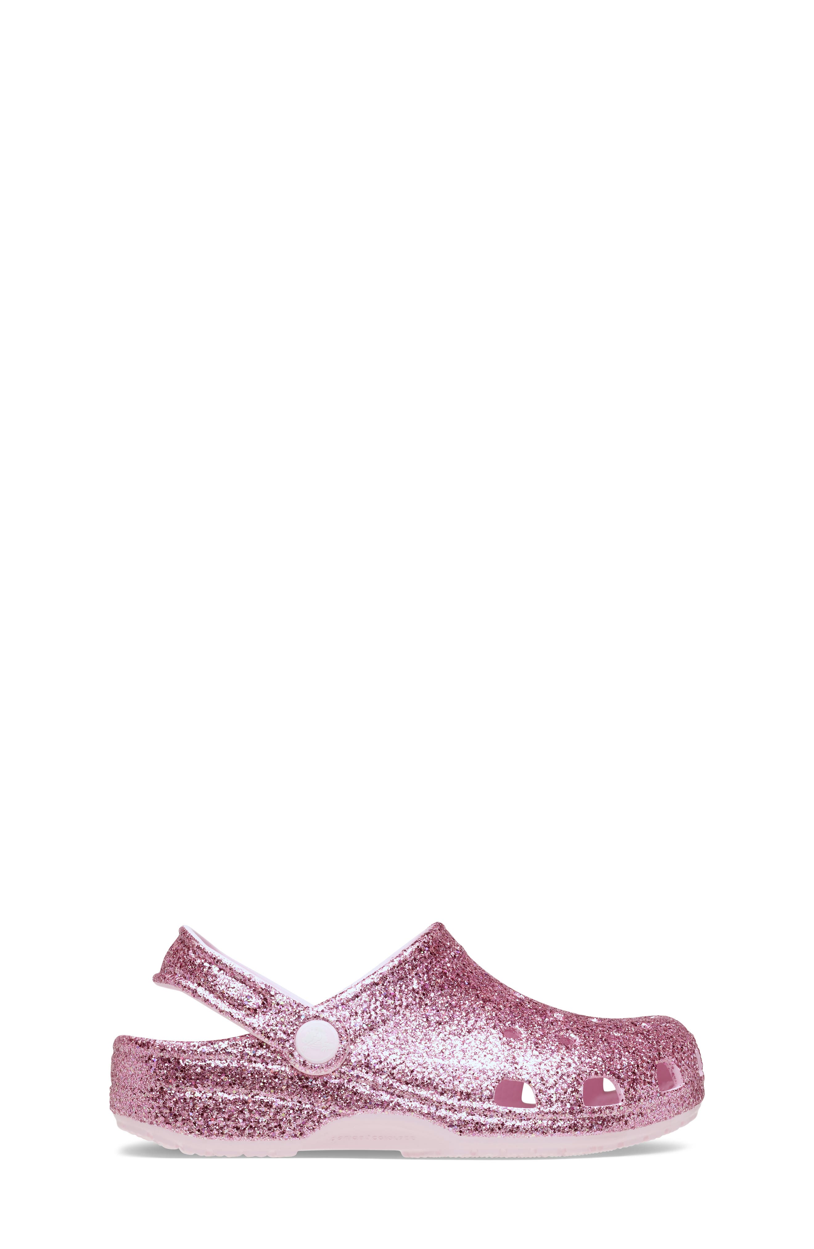 CROCS Kids' Classic Chunky Glitter Clog, Alternate, color, Pink Milk