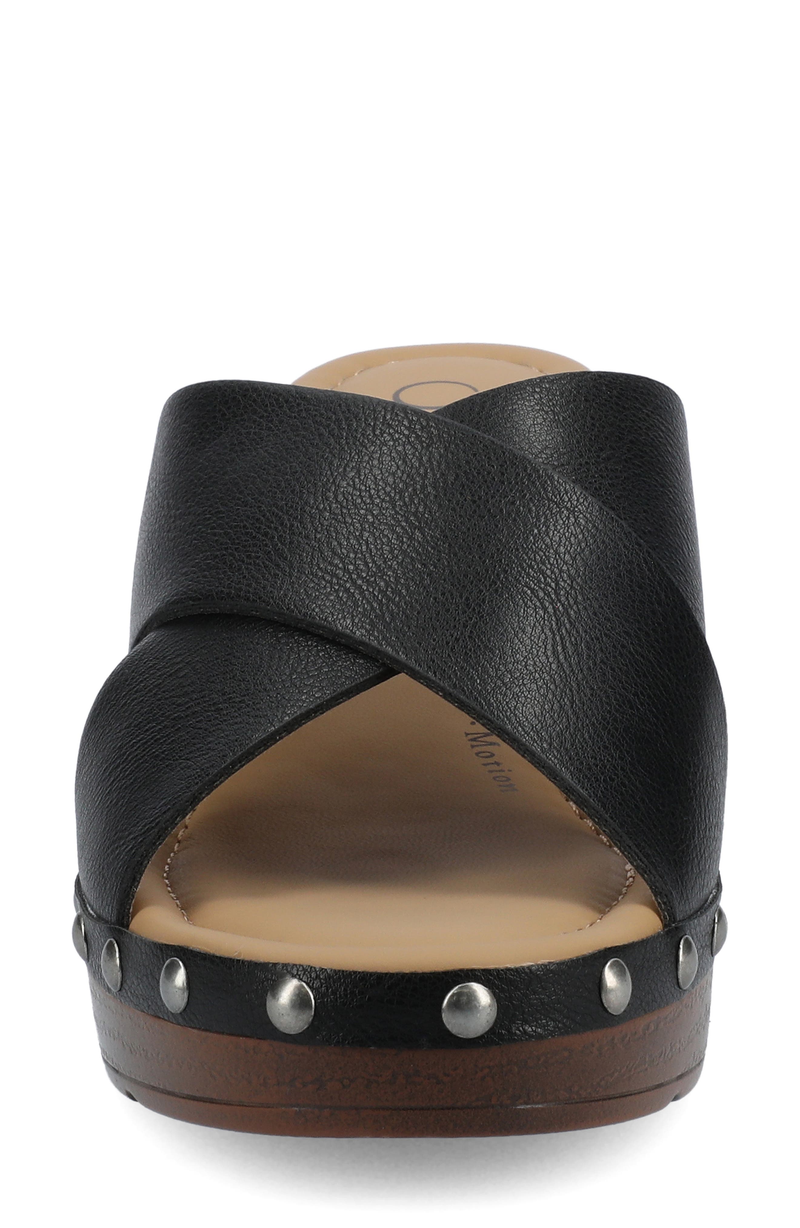 Journee Collection Silvana Platform Sandal, Alternate, color, Black