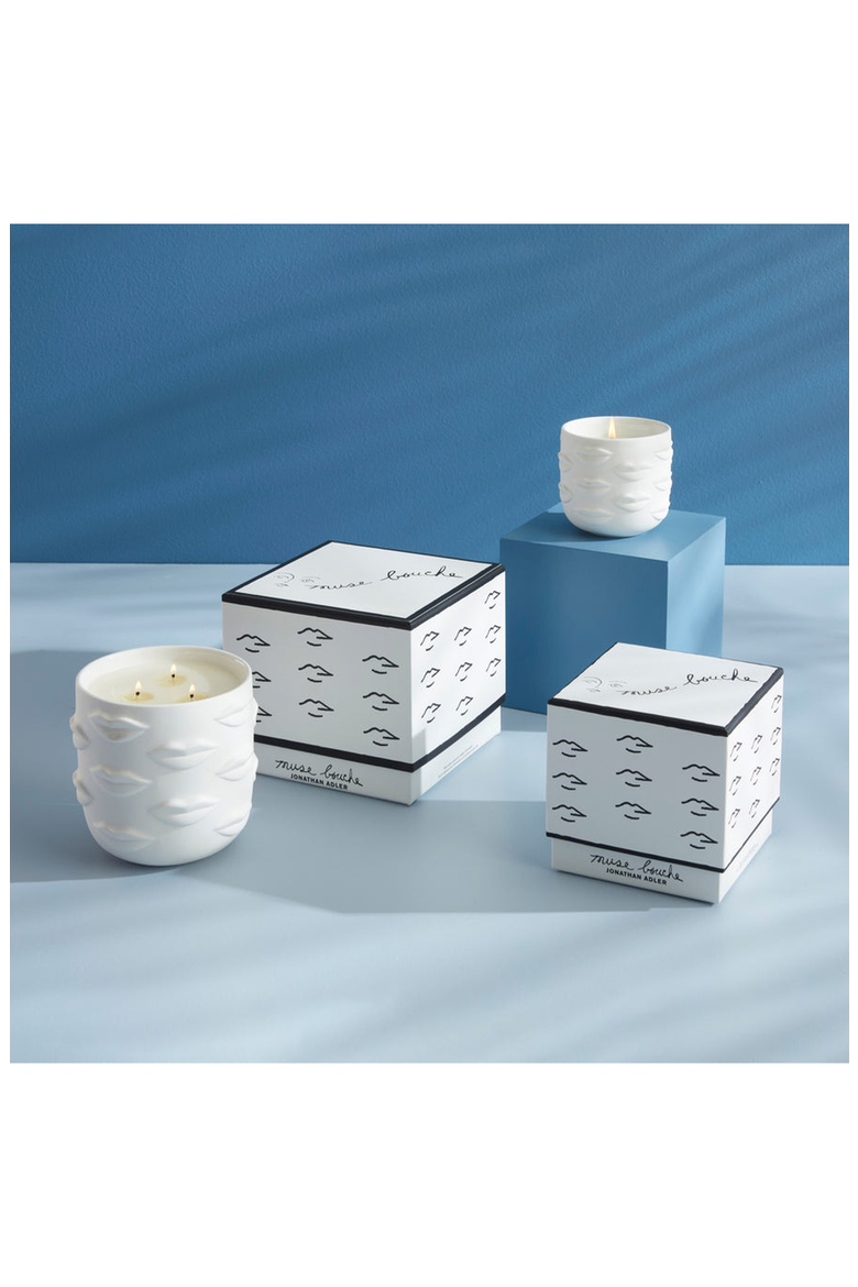 Muse Bouche Three-Wick Candle, Alternate, color, White
