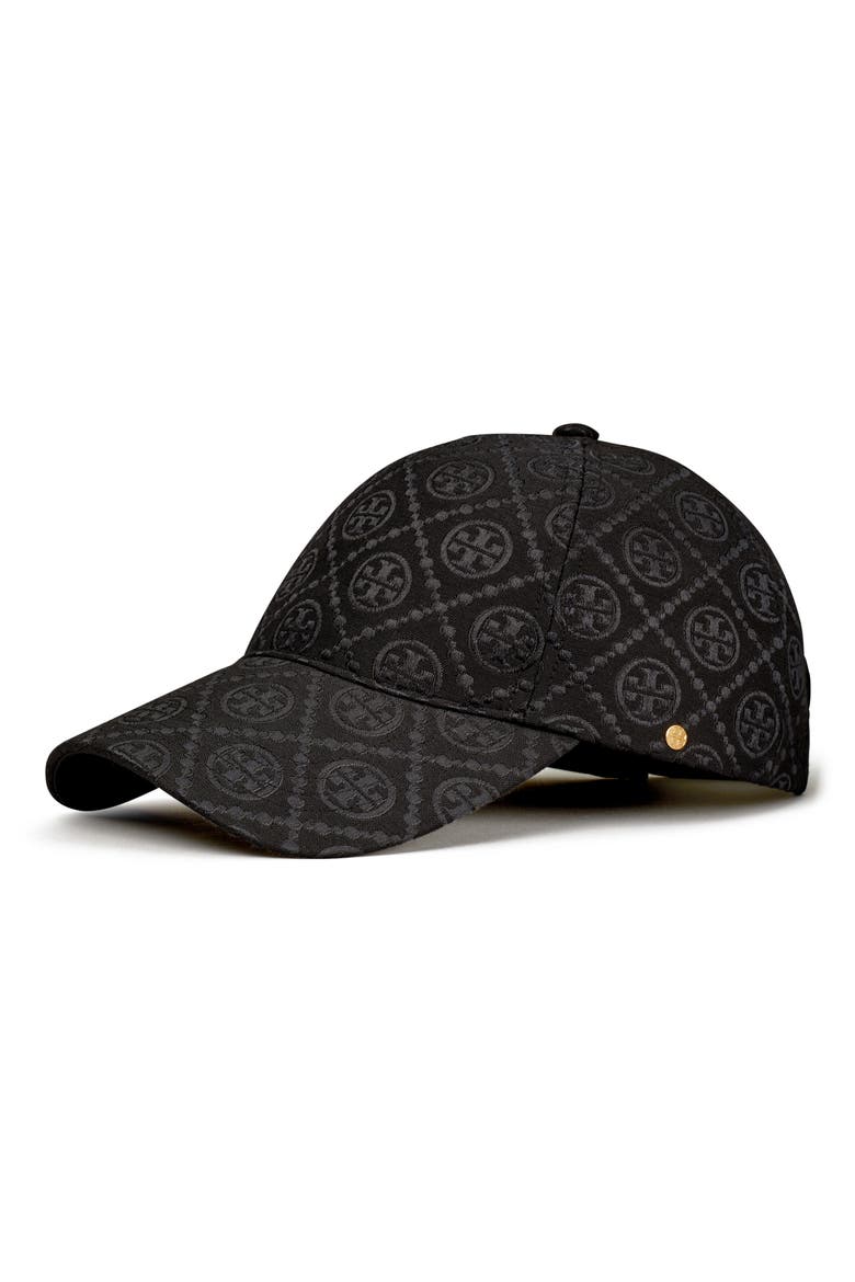 T Monogram Baseball Cap, Main, color, BLACK