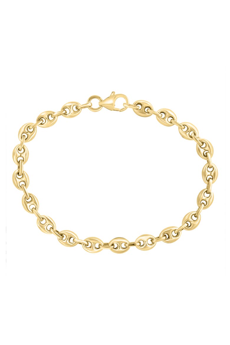 14K Gold Plated Sterling Silver Mariner Chain Bracelet, Main, color, GOLD PLATED
