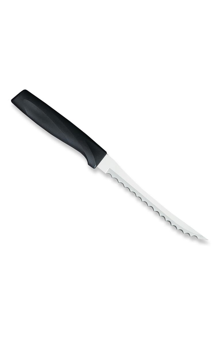 Rada Cutlery 5-Inch Tomato Slicer Serrated Stainless Blade Anthem Wave Handle, Main, color, Black