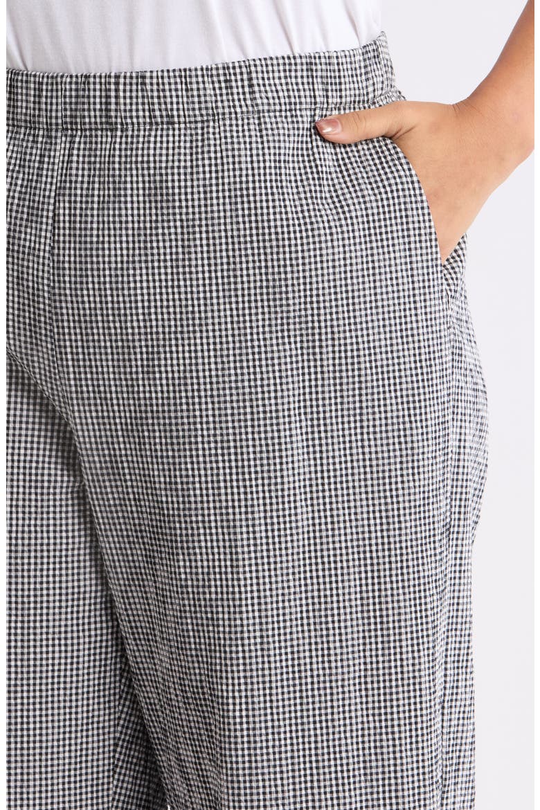 Stretch Organic Cotton Ankle Wide Leg Pants, Alternate, color, BLACK/ WHITE