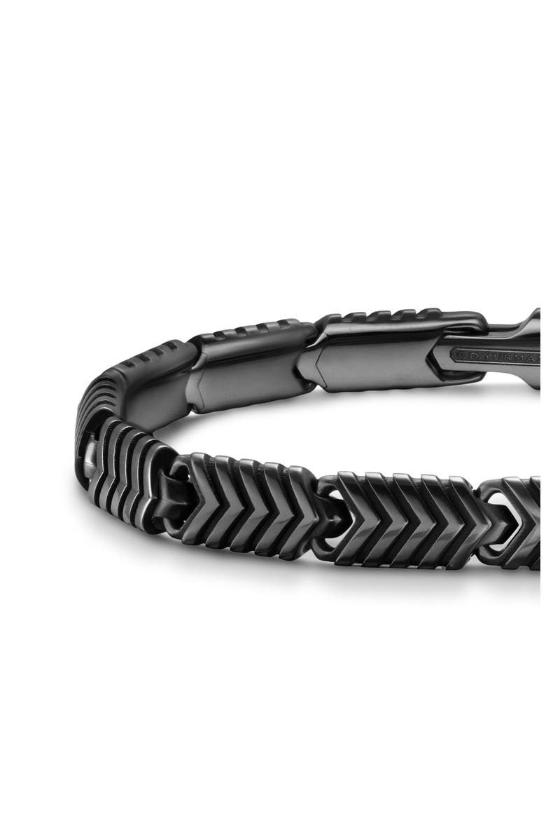 Chevron Link Bracelet in Black Titanium, Alternate, color, BLACK