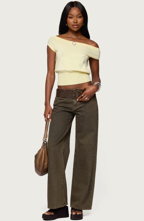 Edikted Michaela One-shoulder Top In Yellow