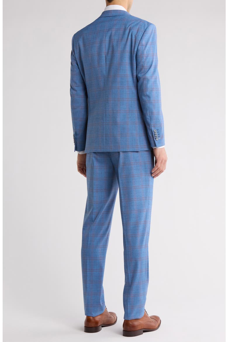 Plaid Blue Mélange Suit, Alternate, color, LIGHT BLUE