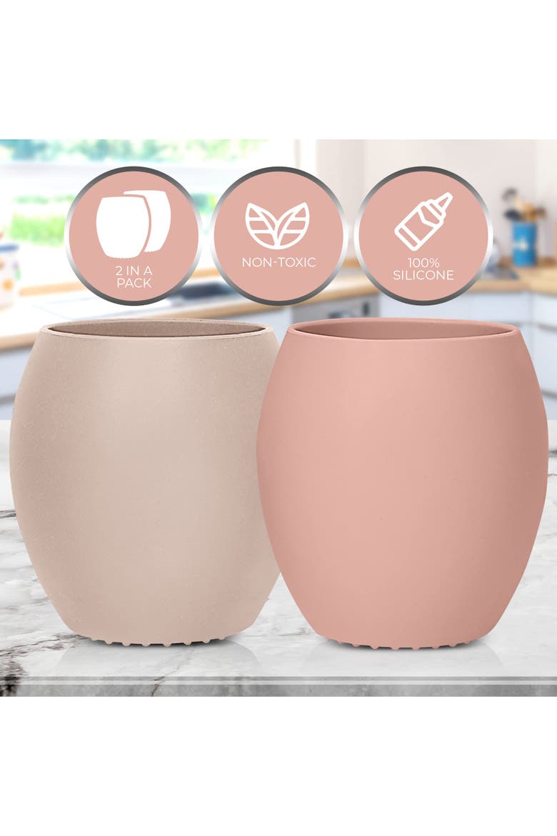 Silicone Mini Cups 2-Piece, Alternate, color, Rose/Quartz