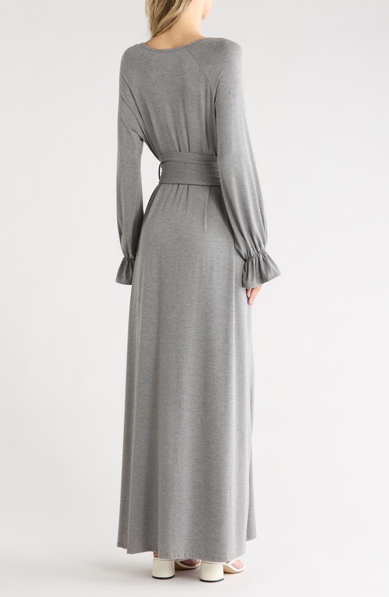 GO COUTURE Oversize Bell Sleeve Maxi Dress, Alternate, color, Charcoal
