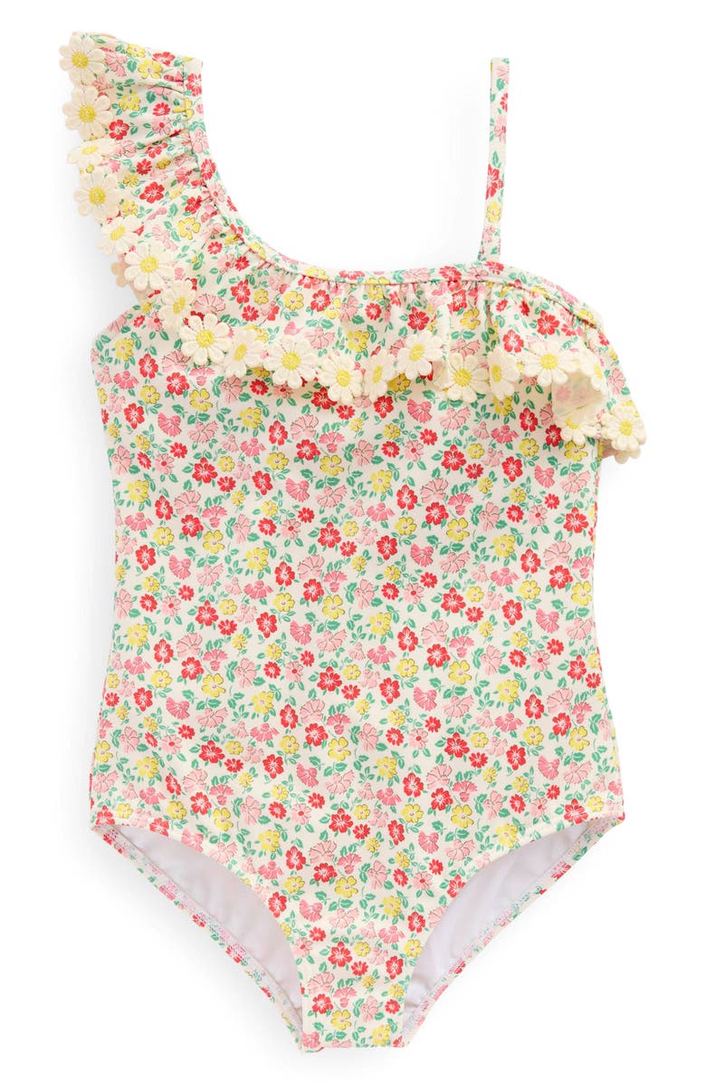 Mini Boden Kids' Lila One-Shoulder One-Piece Swimsuit, Main, color, 