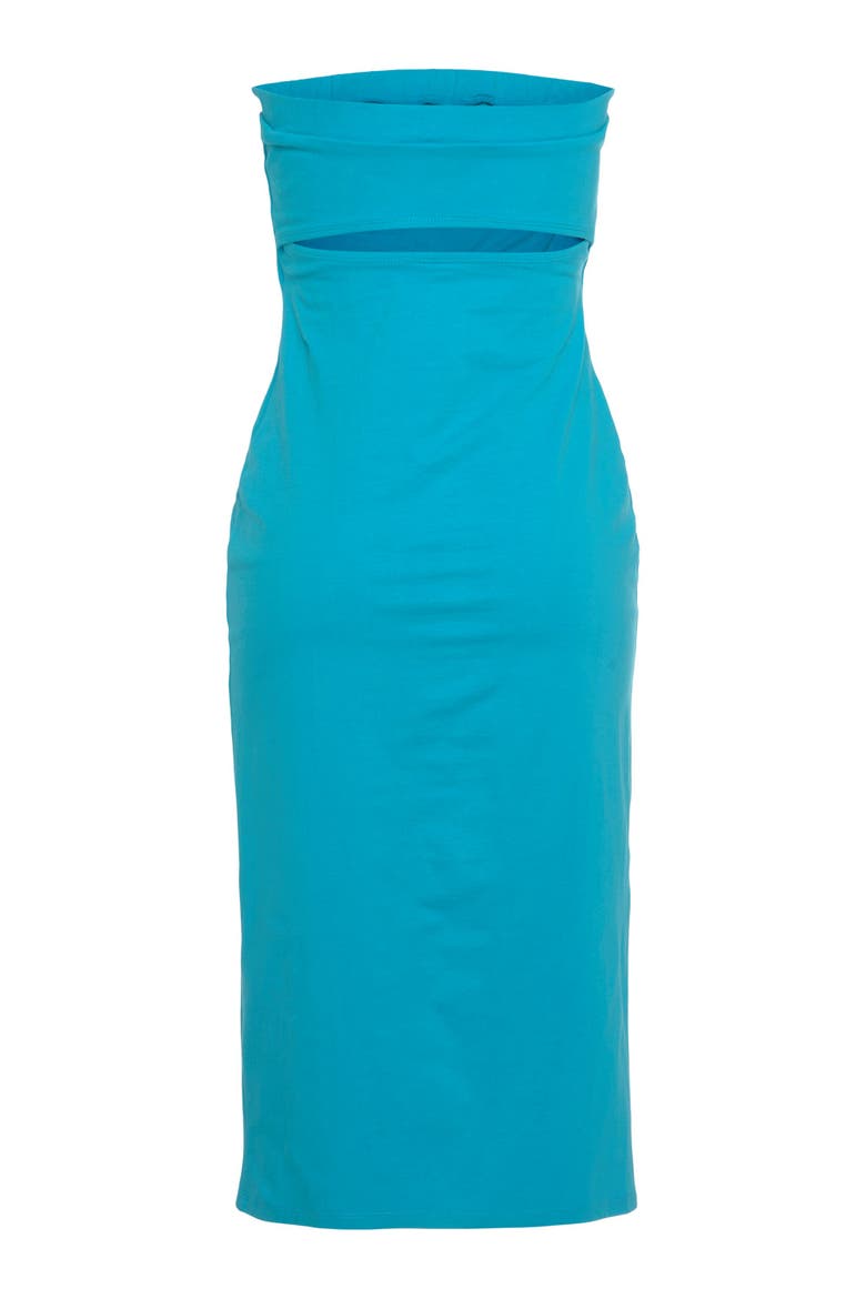 Strapless Back Cutout Dress, Alternate, color, Turquoise