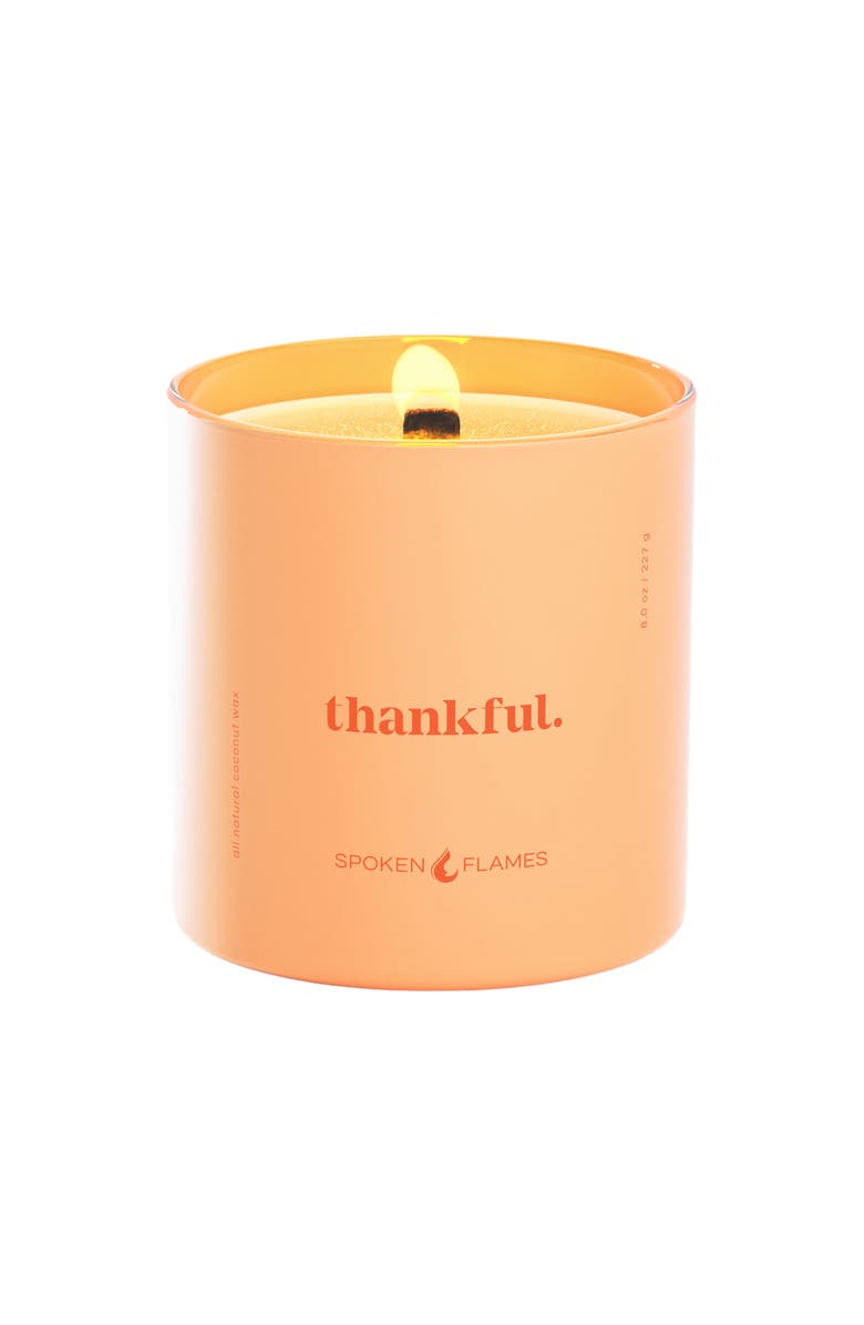 Spoken Flames Thankful Candle, Main, color, Peach