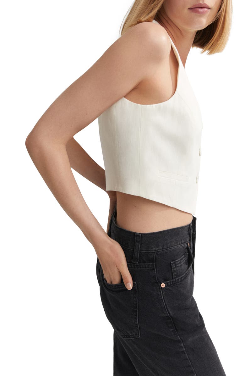 MANGO Crop Vest, Alternate, color, White