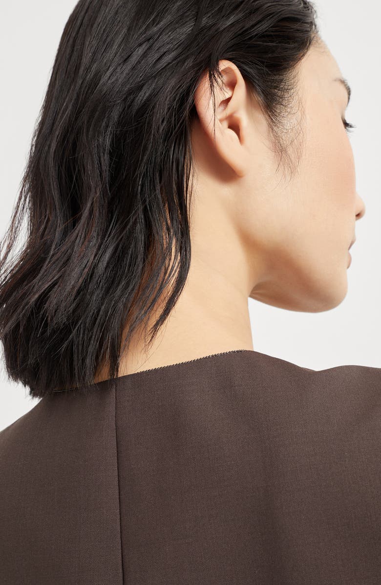 Brunello Cucinelli Tropical Luxury wool vest, Alternate, color, Cocoa