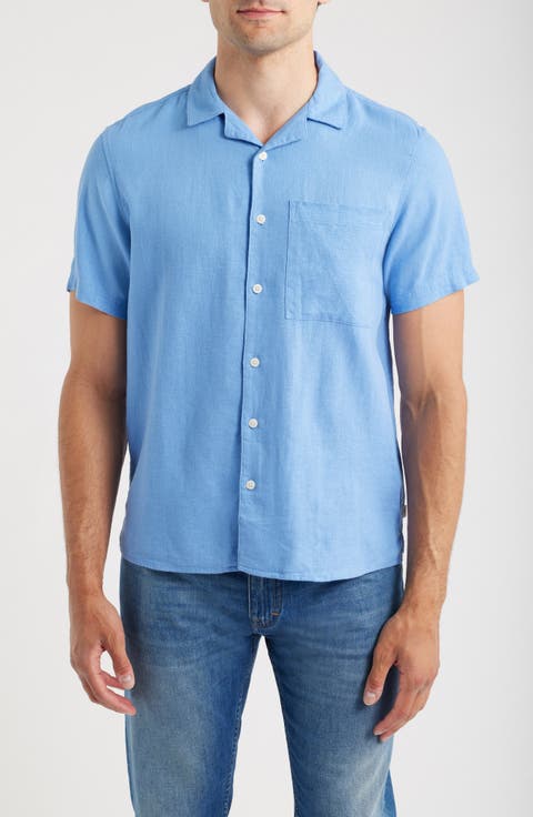 Allan Solid Linen Blend Camp Shirt