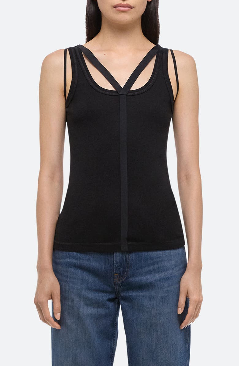 Helmut Lang Strap Racer Cotton & Modal Tank Top, Main, color, 
