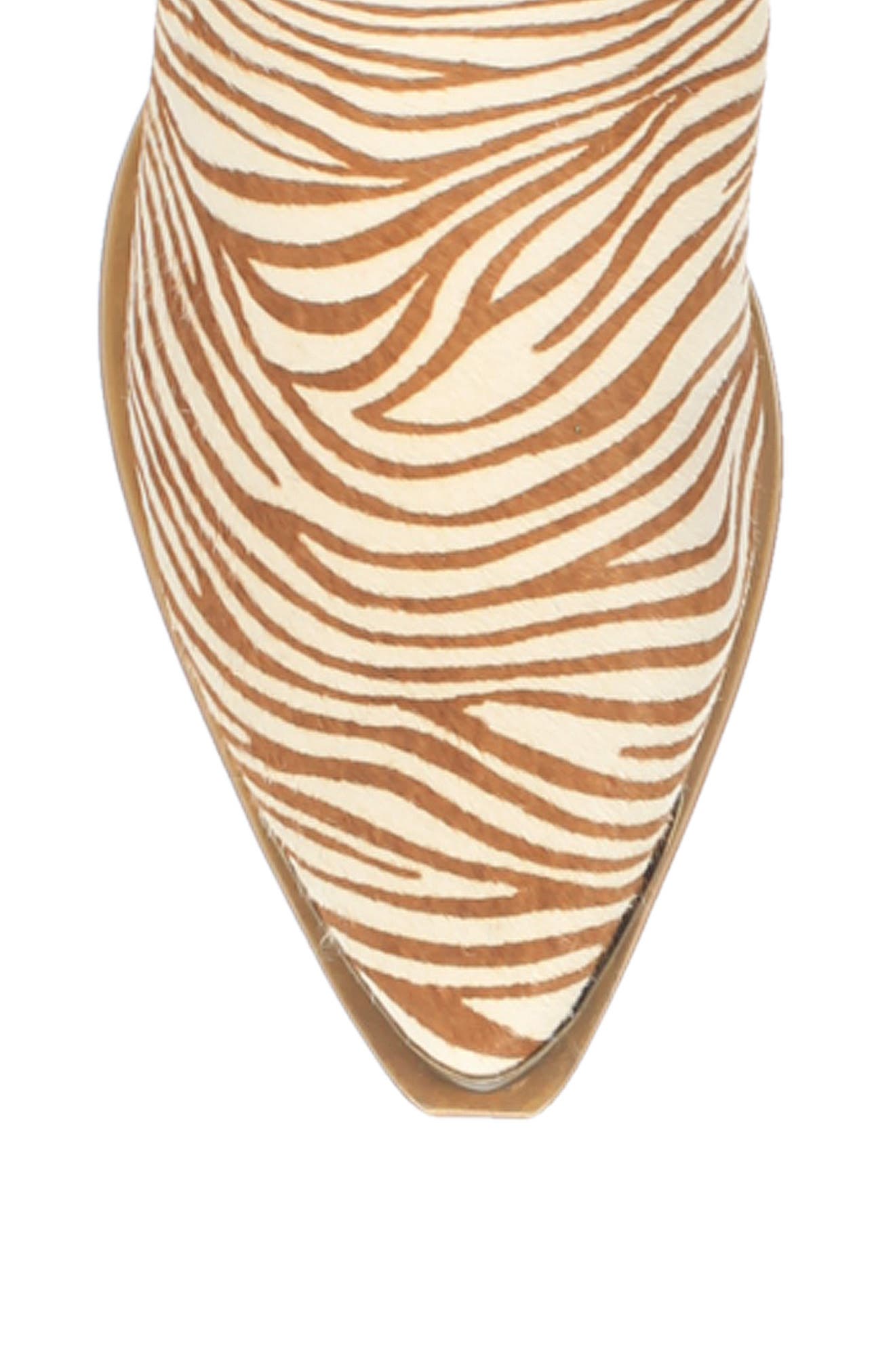 Hairy Up Genuine Calf Hair Western Boot, Alternate, color, TAN ZEBRA PRINT CALF HAIR