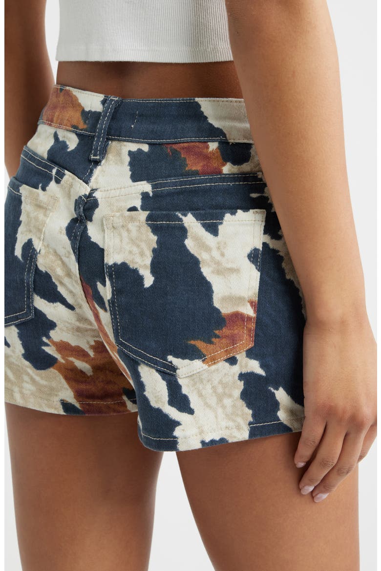 Print Mid Rise Bull Denim Shorts, Alternate, color, DALLAS