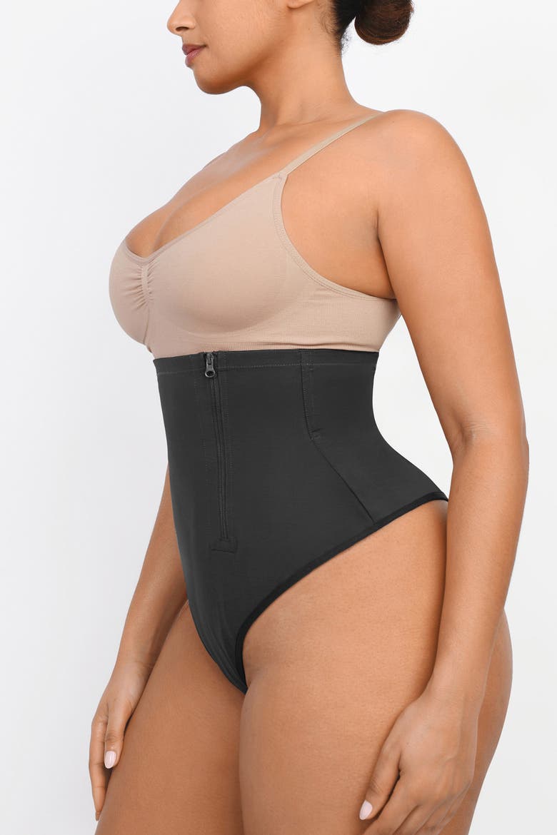 Side Zip Shaping Panty, Alternate, color, Jet Black