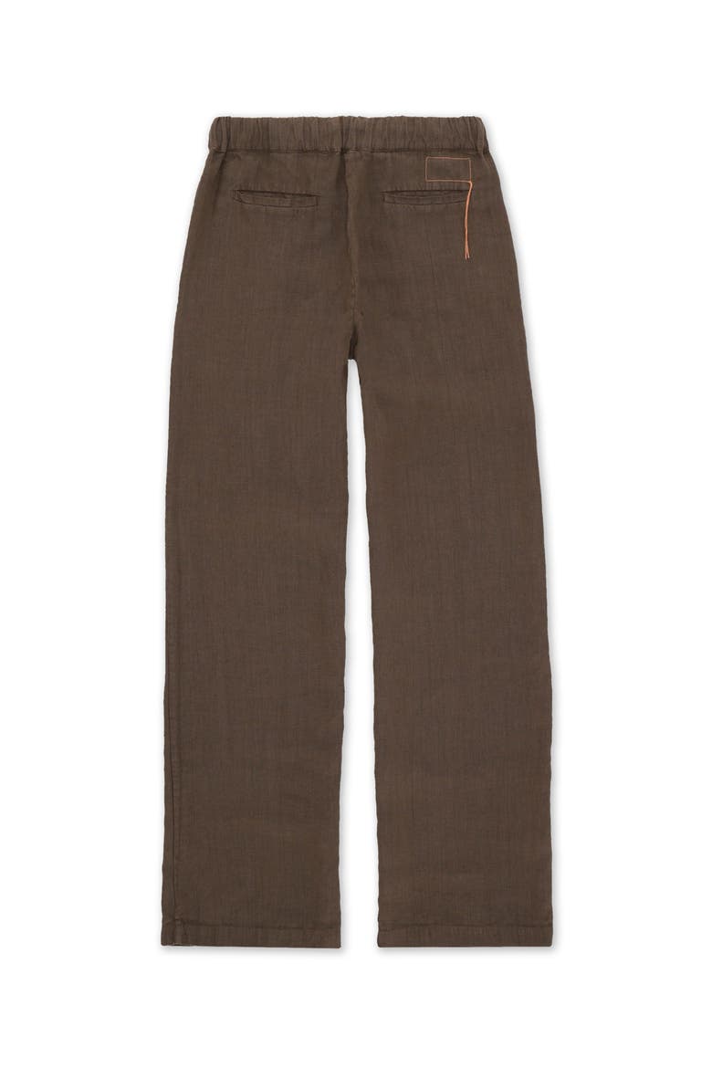 Jaleh Drawstring Linen Trousers, Alternate, color, BROWN