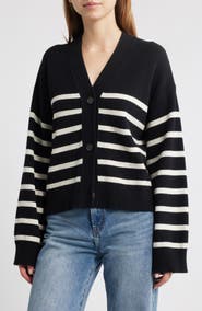 Rails Geneva Stripe Wool & Cashmere Blend Cardigan