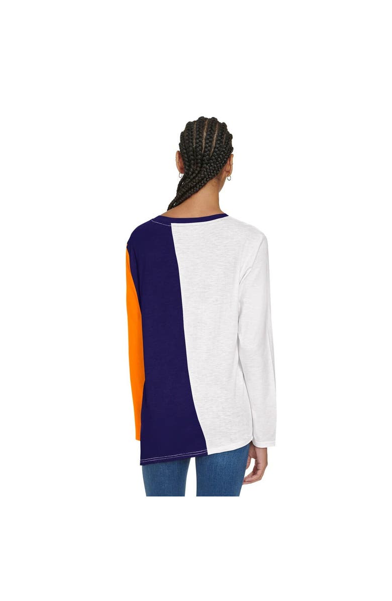 TOMMY JEANS Women's Tommy Jeans White/Purple Phoenix Suns Amelia Color Blocked Long Sleeve T-Shirt, Alternate, color, White