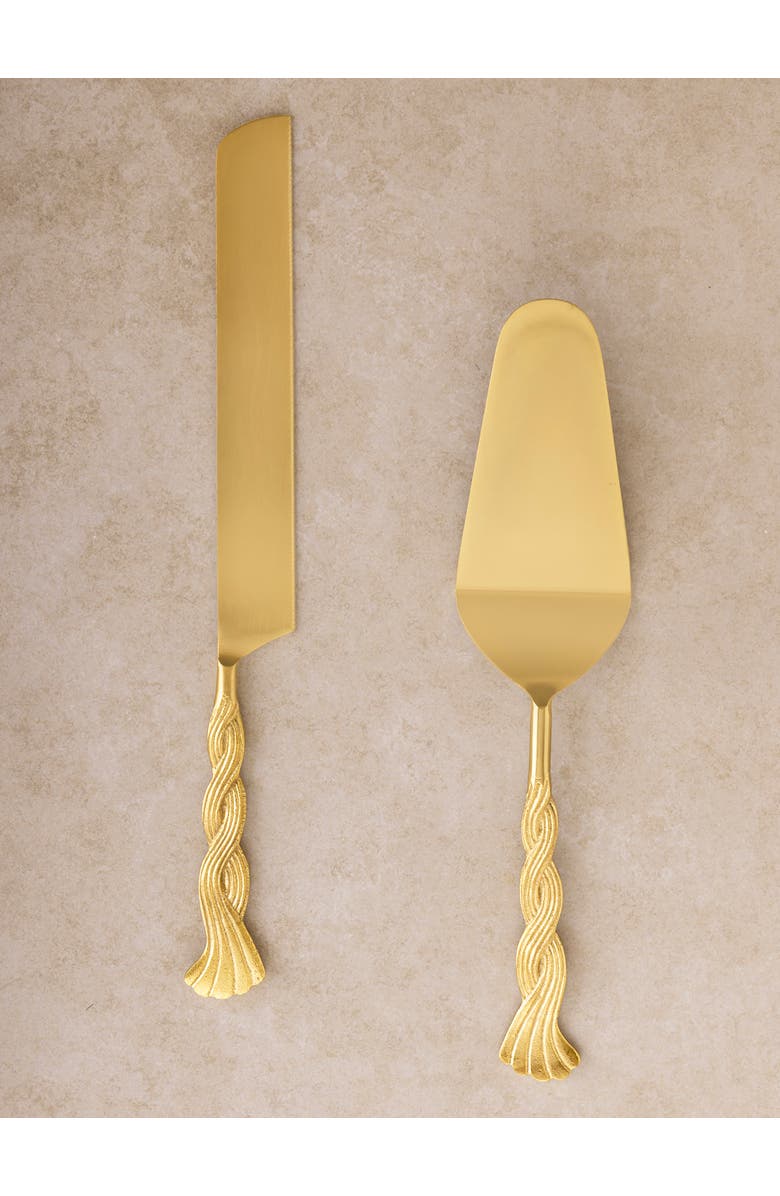 GAURI KOHLI Santiago Cake Servers, Set of 2, Alternate, color, Gold