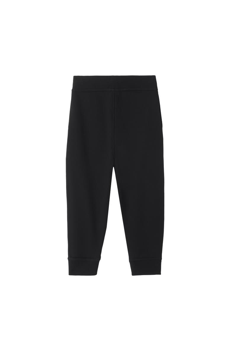 Burberry Check Label Cotton Jogging Pants, Alternate, color, Black