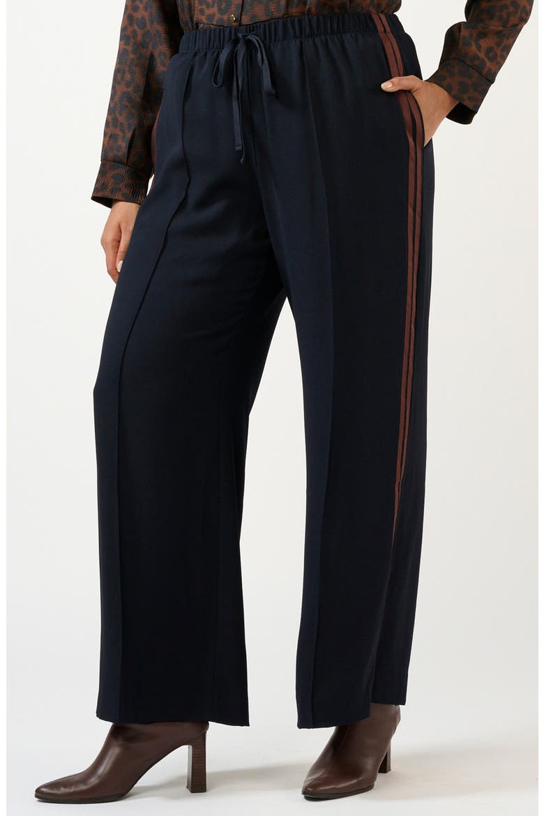 Jesse Wide Leg Pants, Alternate, color, NAVY/ CHOCOLATE