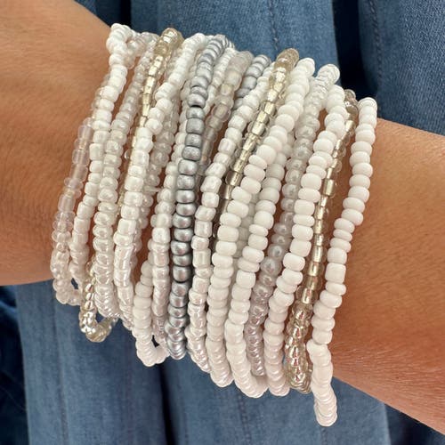 Erin Mcdermott Jewelry Shades Of White Bracelet Stack In White