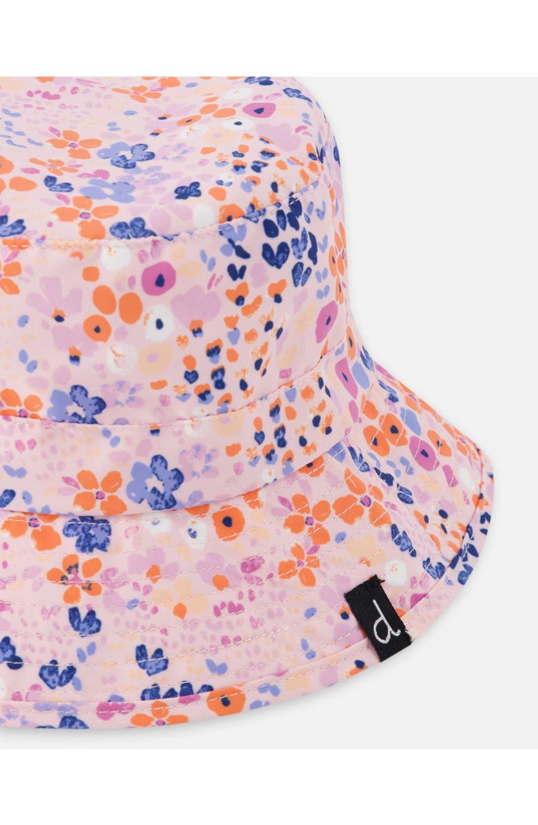 Deux par Deux Baby Girl's Beach Hat Lavender Printed Fields Flowers, Alternate, color,